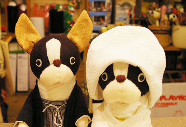 画像4: ボストンテリアぬいぐるみ"ボスぬい"・和装ウェルカムドール（2体セット） (4)