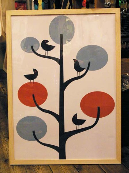 画像1: fabbricaオリジナルポスター　木と鳥 (1)